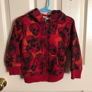 Boys Red Zip-Up Hoodie Size 3T